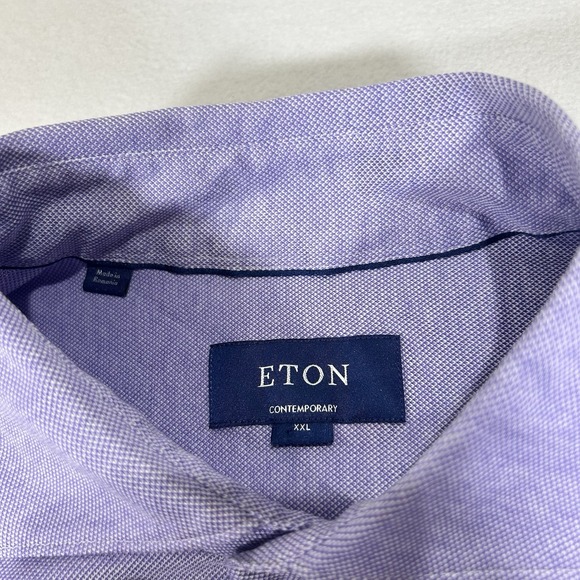 ETON Contemporary Mens Size XXL Purple Long‎ Sleeve Button Up Shirt - Picture 4 of 6